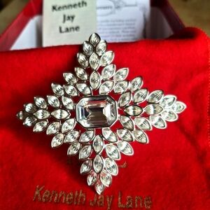 Kenneth Jay Lane Silver Starburst Brooch